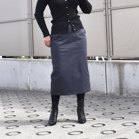 ジュンコシマダ】黒 9号 素敵な巻きスカート - ひざ丈スカート