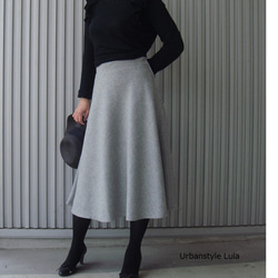 受注制作】ecoカラーウール フレアーSK（裏地付き）グレー フレア