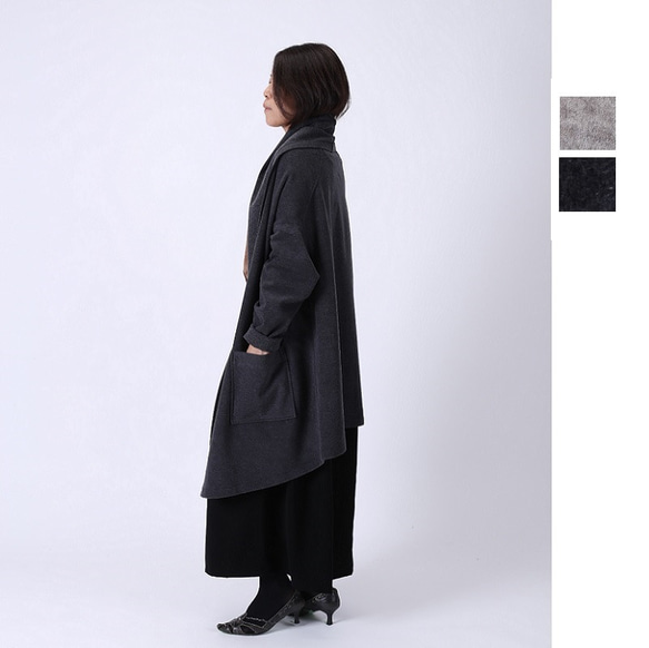 能選的長度 Angora blend compression pontimossa blanket coat charcoal 第1張的照片
