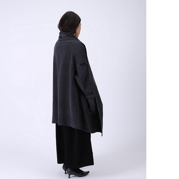 能選的長度 Angora blend compression pontimossa blanket coat charcoal 第6張的照片