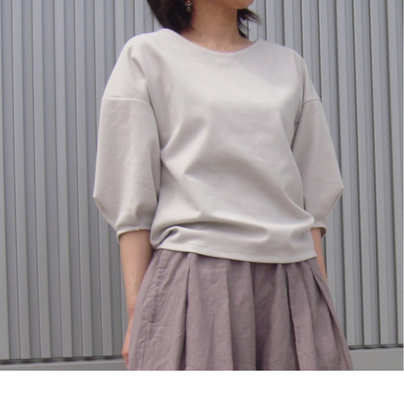 即納 S-L TCポンチランタンスリーブカットソー アイスグレー 