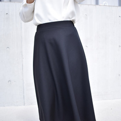 【売切れ】7-15号warmthストレッチポンチ　フレアースカート　ブラック 3枚目の画像