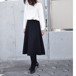 【売切れ】7-15号warmthストレッチポンチ　フレアースカート　ブラック 7枚目の画像