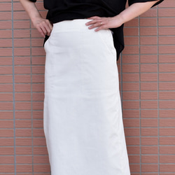 7～15号　プレミアムフィットロングセミタイトスカート　オフホワイト 4枚目の画像