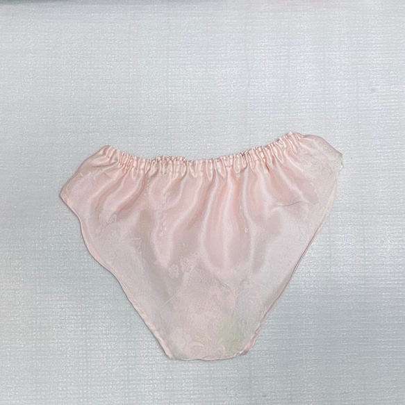【シルク100％】⑦薄ピンク緑　お花　リラックスショーツ　ふんどしパンツ　Ｍ〜L Lサイズ 2枚目の画像