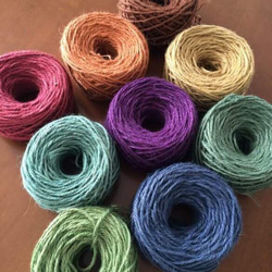 【カラーオーダー】手染め麻ひも、手織りかごバッグ　編み上げてさげバッグ 4枚目の画像