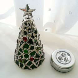 ガラスのクリスマスツリー☆LEDライト付き～再販 5枚目の画像