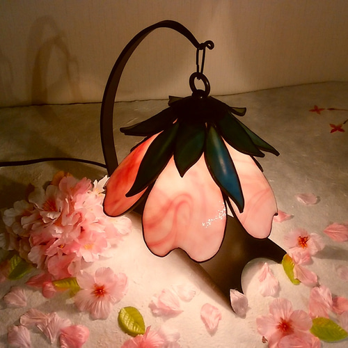 さくら～ステンドグラスランプA 春限定 送料無料 スタンドライト