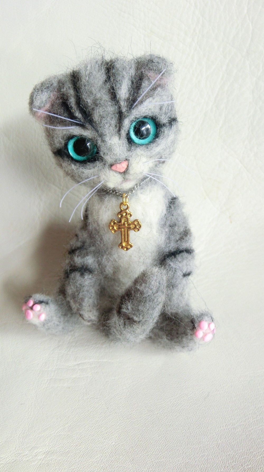 羊毛フェルト ハンドメイド 猫 スコティッシュ スコ座り