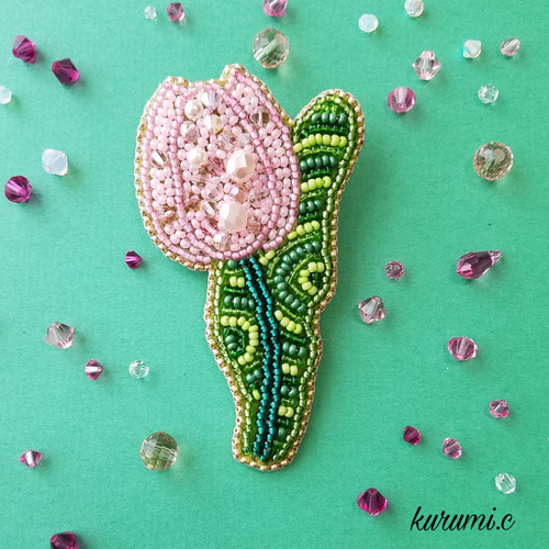 ビンテージ ブローチ 美品 ピンク珊瑚 翡翠 彫刻 チューリップ モチーフ 宝石昆虫ブローチ ブローチ petit fee d'arbre 通販 11457934