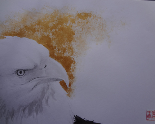 白頭鷲　絵画　A4 1_99ad0914fee2adf500961f0be590
