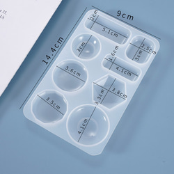 【送料無料】長方形 円など8種の シリコンモールドS-114 4枚目の画像