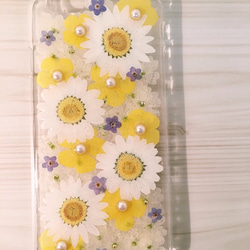 【受注製作62】iphone/スマホ 押し花ケース　本物のお花使用 2枚目の画像