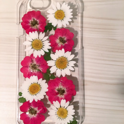 【受注製作74】iphone/スマホ 押し花ケース　本物のお花使用 2枚目の画像