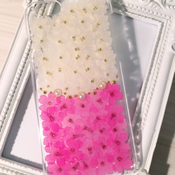 【受注製作79】iphone/スマホ 押し花ケース　本物のお花使用 1枚目の画像