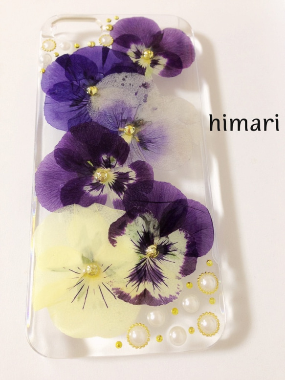 再販【受注製作11】iphone5/5sケース 本物のお花使用 スマホ 2枚目の画像