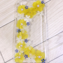 しよん様専用【受注製作90】SH-03J スマホ 押し花ケース　本物のお花使用 2枚目の画像