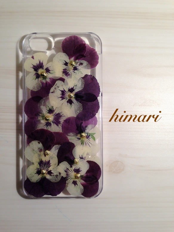 再販【受注製作30】iphone5/5sケース 本物のお花使用 スマホ 1枚目の画像