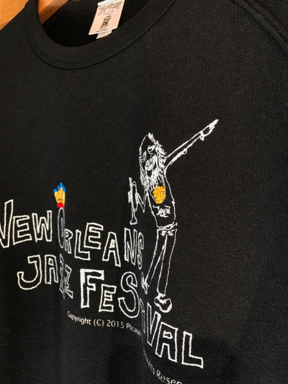 「ニューオリンズ　ジャズフェスティバル」手刺繍スウェット 2枚目の画像
