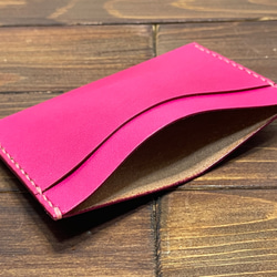 シンプルな横型カードケース（ピンク） 1枚目の画像