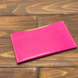 シンプルな横型カードケース（ピンク） 2枚目の画像