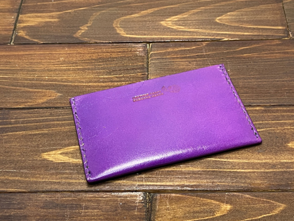 【Outlet】簡約臥式名片夾（紫色） 第3張的照片