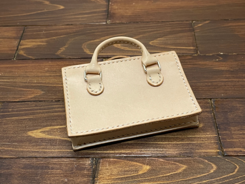 ミニチュア！ビジネスバッグ型名刺入れ【ナチュラル】