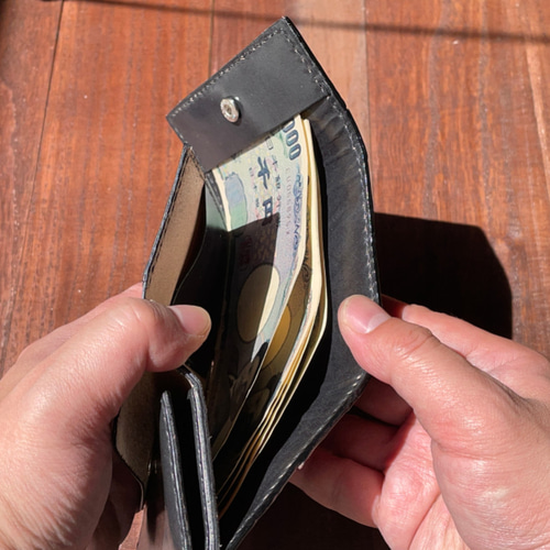 【金運アップに！】珍しいアナコンダ使用のカードサイズミニ財布