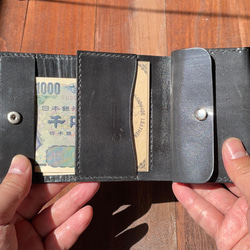 珍しいアナコンダ使用のカードサイズのミニ財布 3枚目の画像