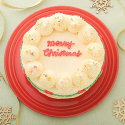 バタークリームのクリスマスフラワーデコレーションケーキ【よつ葉バター100％使用のバタークリーム】12/20までにお届け 2枚目の画像