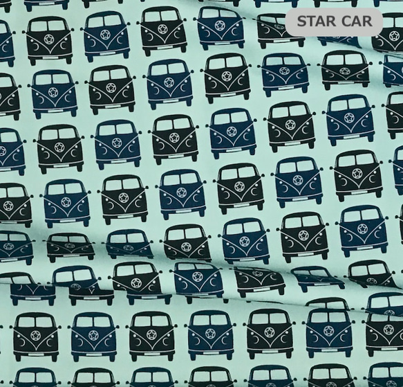 綿オックス生地 「STAR CAR」男の子 オリジナルプリント50cm以上から切売　商用利用不可 2枚目の画像
