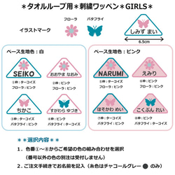 ＊さんかく＊お名前刺繍ワッペン＊GIRLS＊タオルループにも！ 2枚目の画像