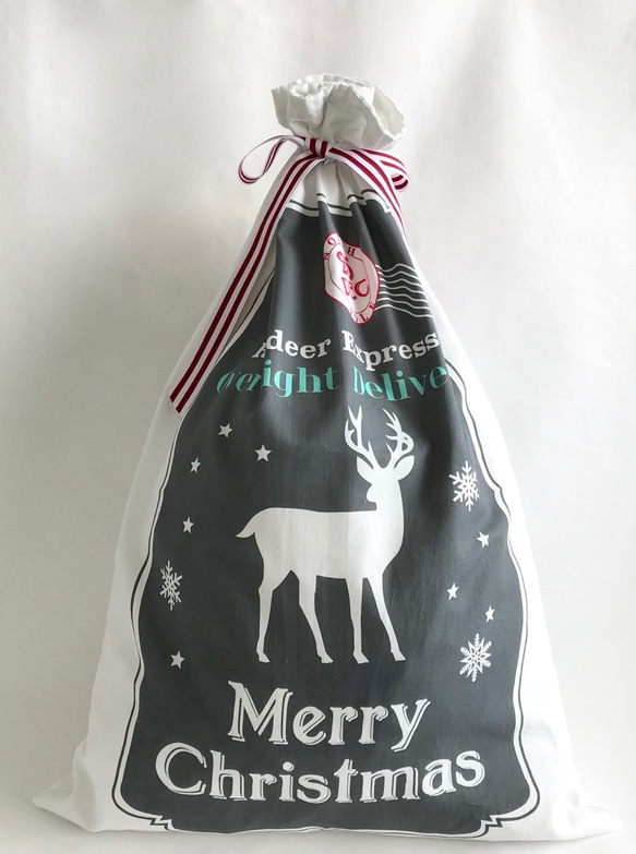 グレー＊クリスマス＊プレゼント袋＊サンタクロースプレゼント袋＊Christmas Sack＊ 1枚目の画像