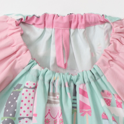 半袖スモック＊GIRLS＊100〜120 ポケット＆ループ付き 子供服 LOVE 