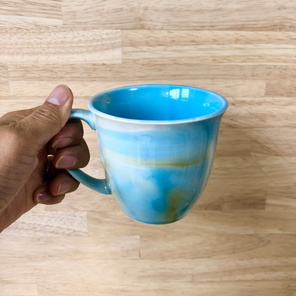 マーブルマグカップ　空色 3枚目の画像