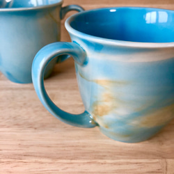 マーブルマグカップ　空色 4枚目の画像