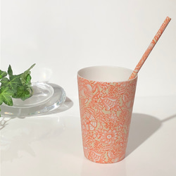 白磁の薄〜いカップと陶製ストロー　Art Flower 10枚目の画像