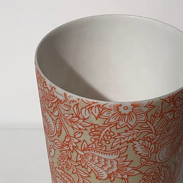 白磁の薄〜いカップと陶製ストロー　Art Flower 3枚目の画像