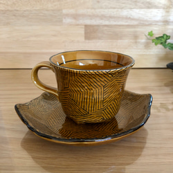 カップソーサー　木の葉茶 6枚目の画像