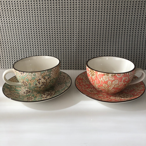 大倉陶園 日本製 金白金蝕ぶどう唐草 カップ＆ソーサー 6C/1246