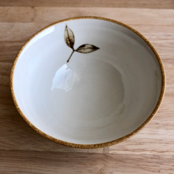 お茶碗 リーフ　ベージュ 3枚目の画像