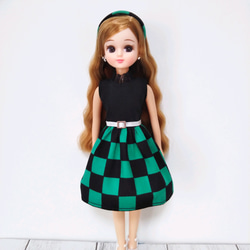 22cmドール服 リアルクローズ♡ホワイトブラウスとラベンダーギャザー