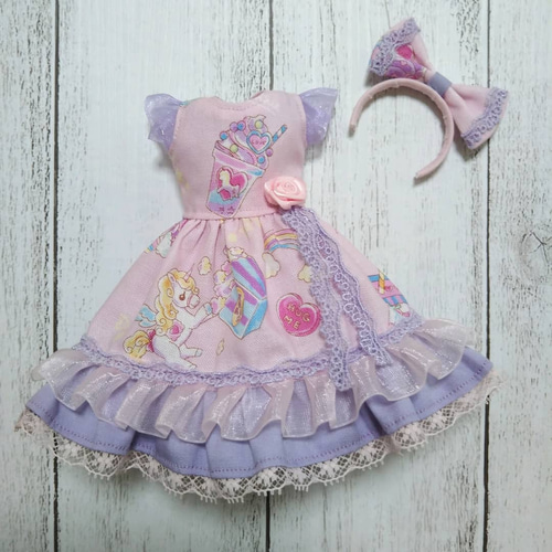 22cmドール服 ゆめかわ♡ワンピース リカちゃん服 ブライス