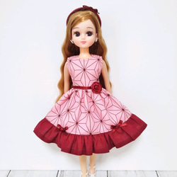 22cmドール服 リアルクローズ♡ホワイトブラウスとラベンダーギャザー