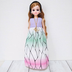 22cmドール服 リアルクローズ♡ホワイトブラウスとラベンダーギャザー