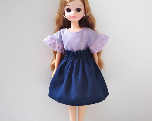 リカちゃん 服ハンドメイド♡ブラウスとギャザースカート