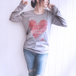 おとなのロングTシャツ　*LOVE-Tee*　＊パールグレイ＊ 4枚目の画像