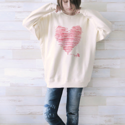 おとなのトレーナー　*LOVE-Tee*　＊XL・バニラホワイト＊ 2枚目の画像