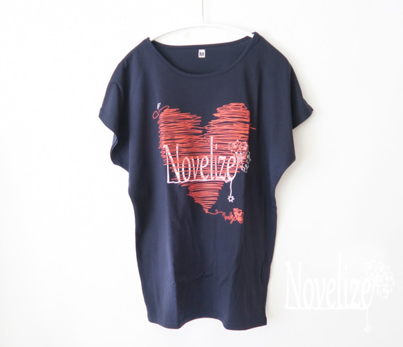 おとなのＴシャツ　*LOVE-Tee*　＊ドルマンネイビー＊ 2枚目の画像