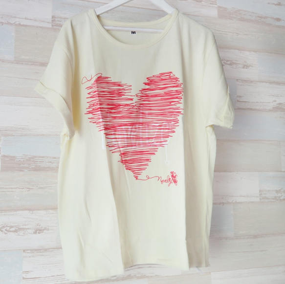 おとなのBIGＴシャツ　*LOVE-Tee*　＊イエロー 4枚目の画像